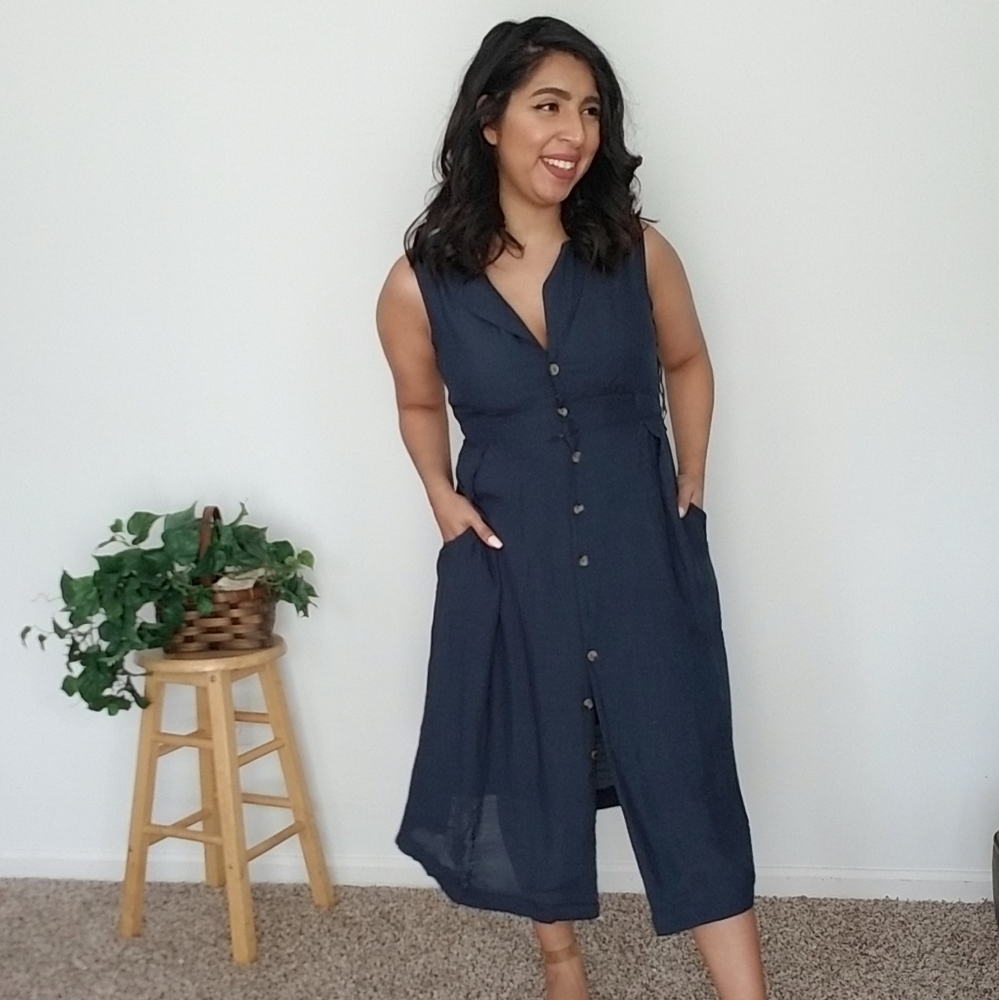 NIGHTINGALE NAVY BLUE CUTOUT DRESS - Picture 6 of 8